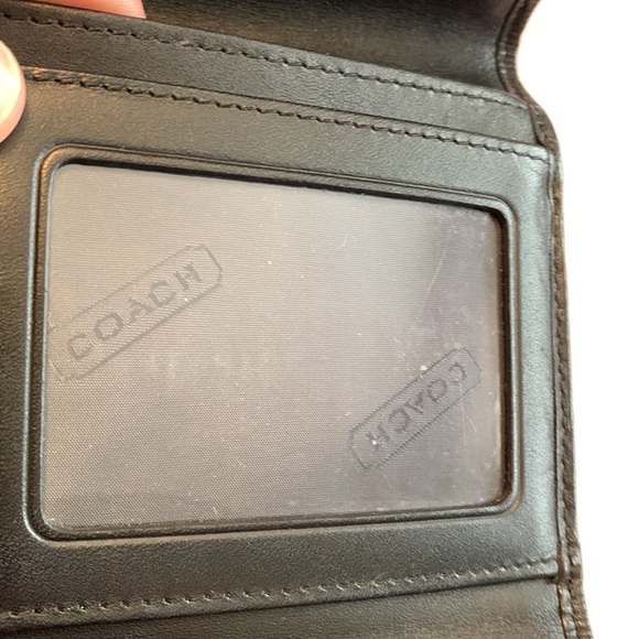 Vintage Coach Hamptons Black Signature Stripe Envelope Wallet - Picture 16 of 17